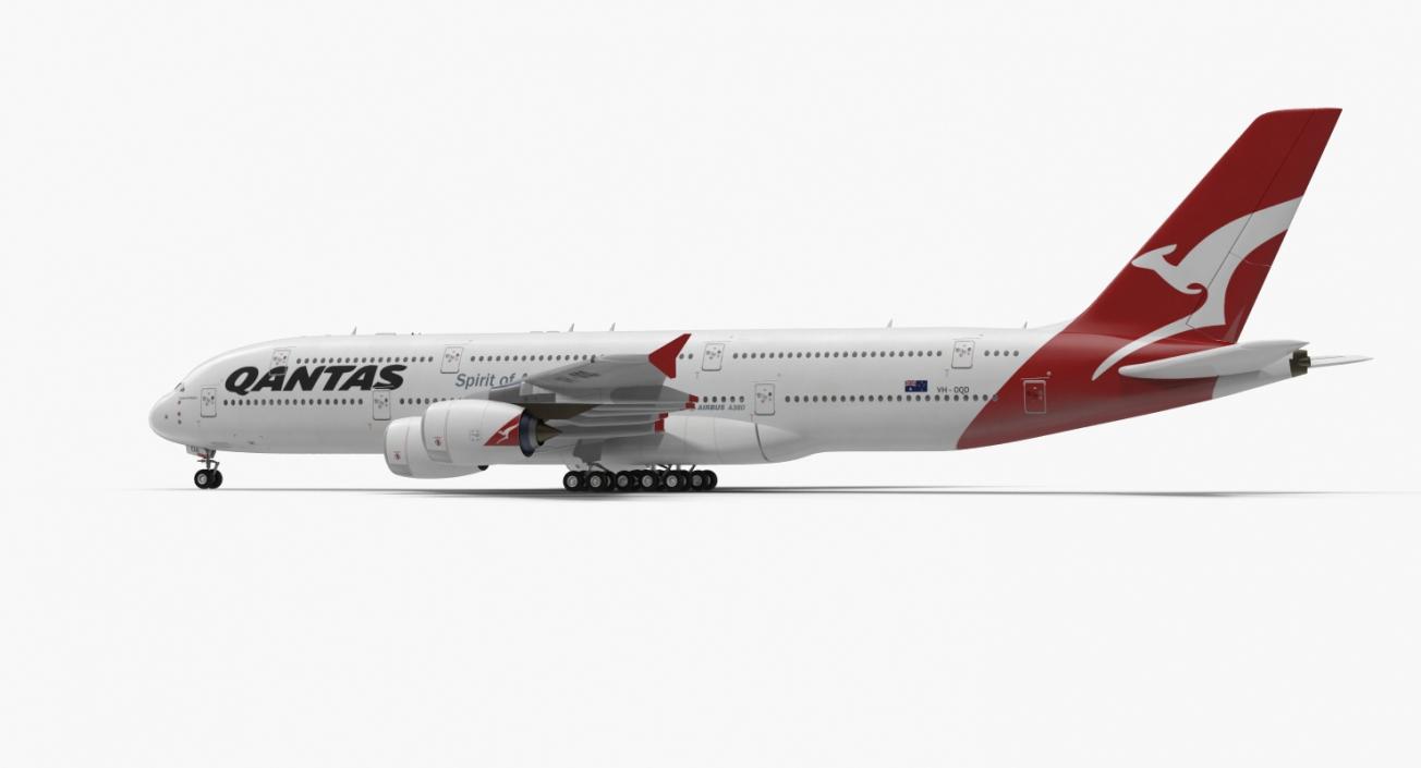 3D Airbus A380-1000 Qantas model